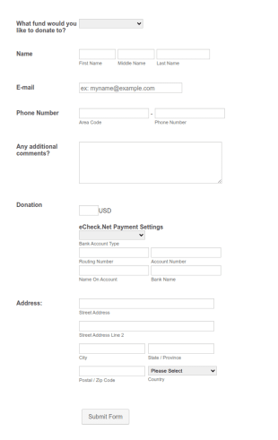 FoundationOne One Time Donation Form Template