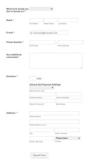 FoundationOne One Time Donation Form Template