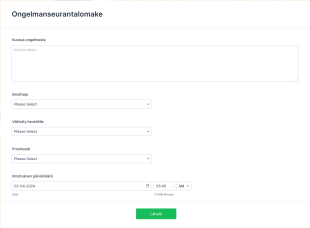Ongelmanseurantalomake Form Template