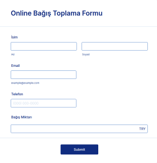 Online Bağış Toplama Form Şablonu