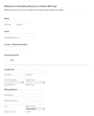 Online Bill Pay Form Template