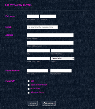 Online Buyers Order Form Template
