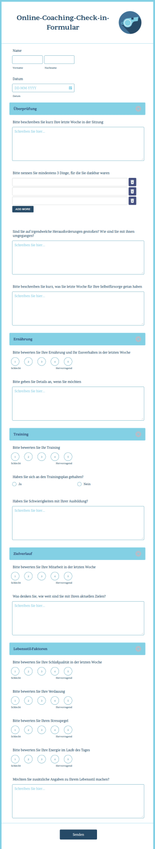 Online Coaching Check In Formular