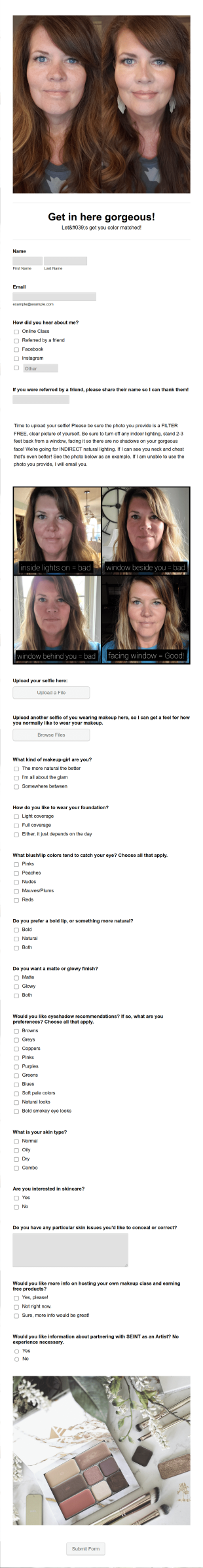 Kathryns Color Match Form Template