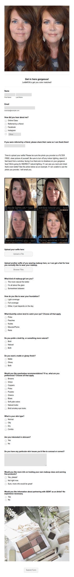 Kathryns Color Match Form Template