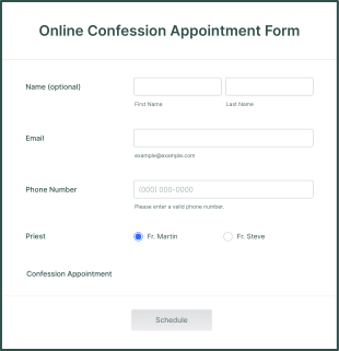 Online Confession Appointment Form Template