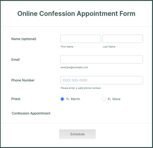 Online Confession Appointment Form Template