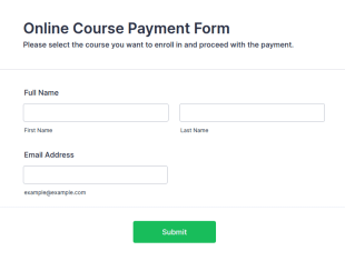 Online Course Payment Form Template