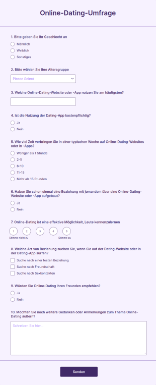 Online Dating Umfrage