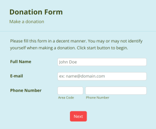 Online Donation Form Theme Form Template