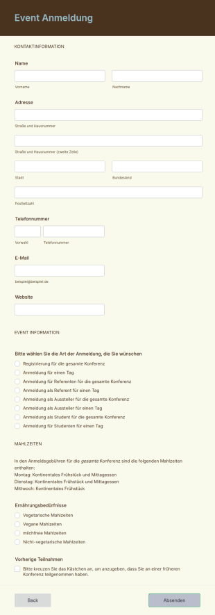Online Event Anmeldung
