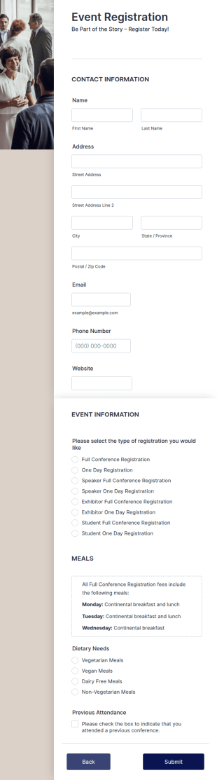 Online Event Registration Form Template