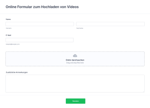 Online Formular Zum Hochladen Von Videos Form Template