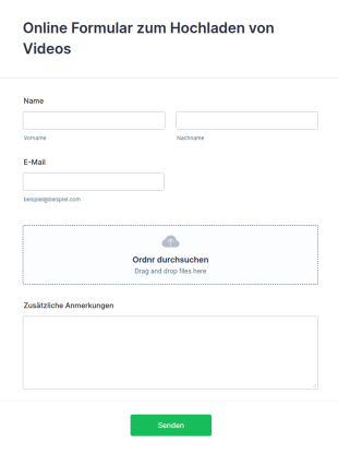 Online Formular Zum Hochladen Von Videos