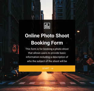 Online Fotoğraf Çekimi Rezervasyon Form Template