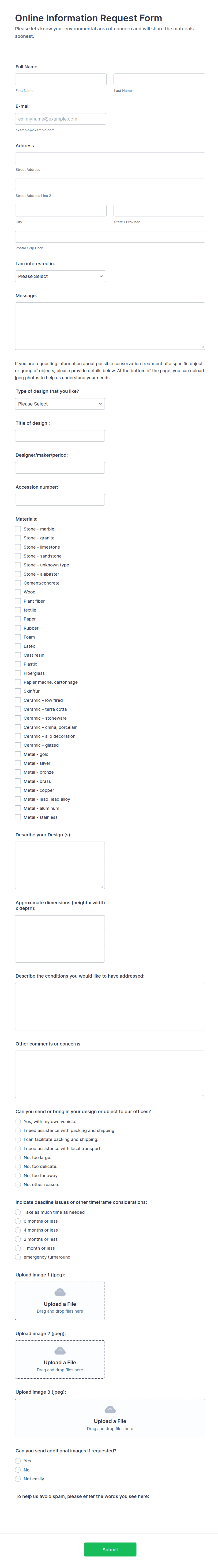 Online Information Request Form Template | Jotform
