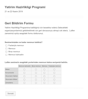 Online Is Semineri Geri Donus Form Template