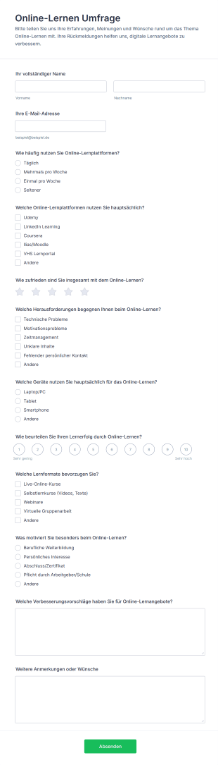 Online Lernen Umfrage