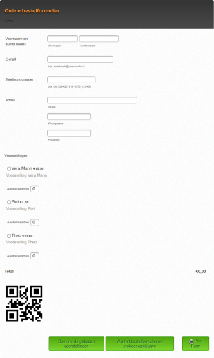 Online Bestelformulier