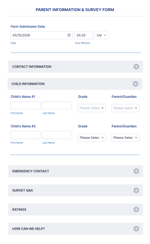 Online Parent Information Form Template