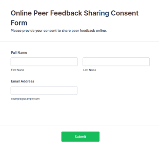 Online Peer Feedback Sharing Consent Form Template