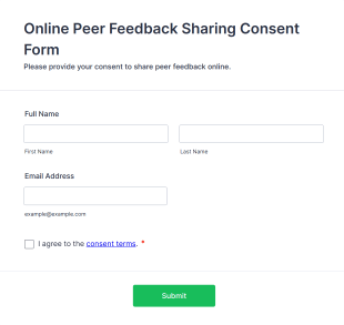Online Peer Feedback Sharing Consent Form Template