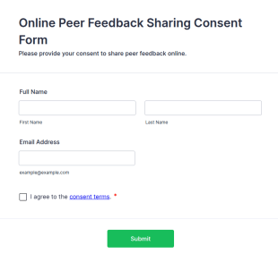 Online Peer Feedback Sharing Consent Form Template