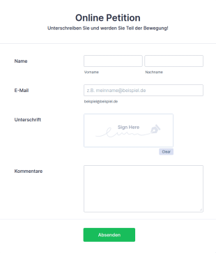 Online Petition Mit Elektronischer Unterschrift