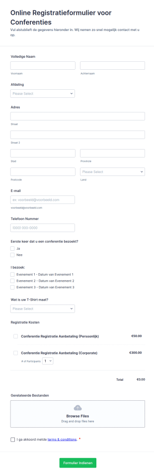 Online Registratieformulier Voor Conferenties