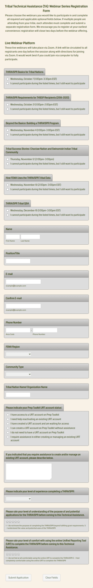 Online Registration Technical Assistance Form Template