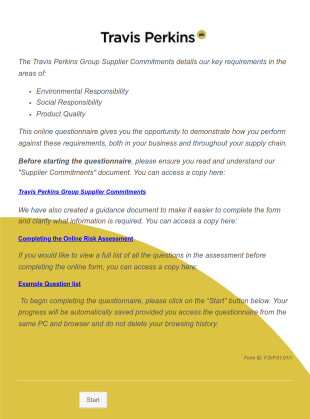 Online Risk Assessment Form Template