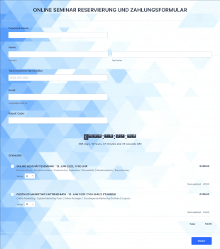 Online Seminar Anmeldeformular Form Template