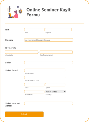 Online Seminer Kayit Form Template