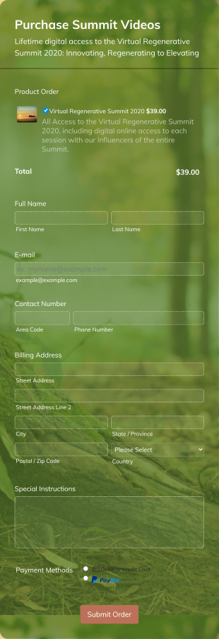 Online Summit Videos Purchase Form Template