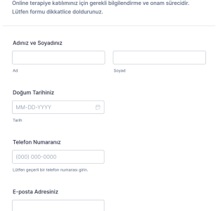 Online Terapi Onam Form Şablonu