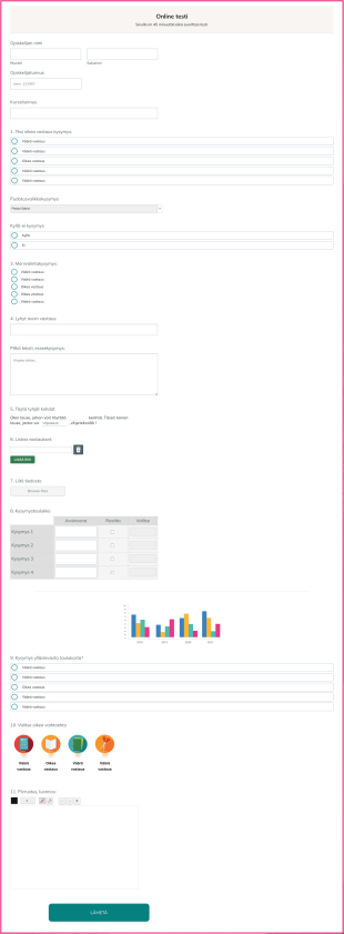 Online Testi Form Template