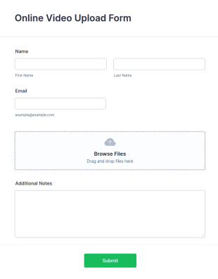 Online Video Upload Form Template