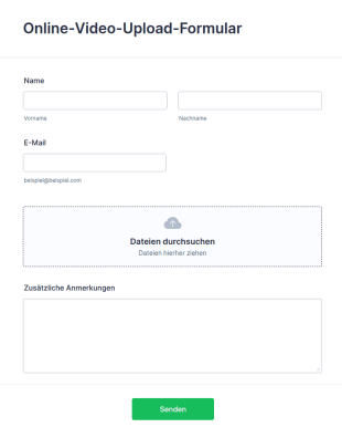 Online Video Upload Formular