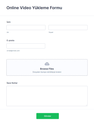 Online Video Yükleme Form Şablonu