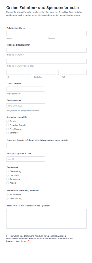 Online Zehnten Und Spendenformular