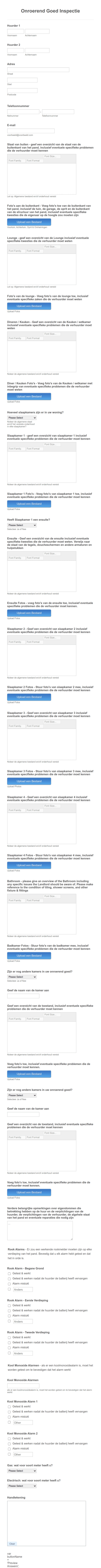 Onroerend Goed Inspectierapport Form Template