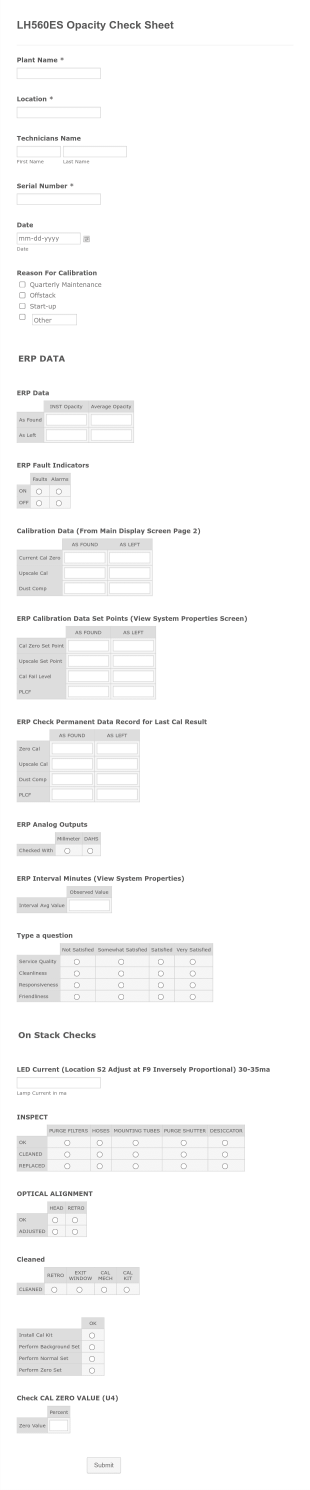 Opacity Check Sheet Form Template