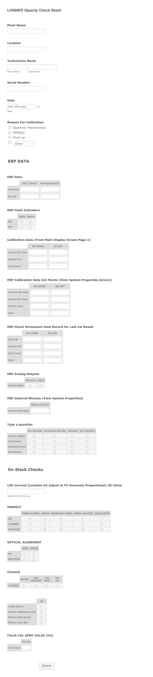 Opacity Check Sheet Form Template