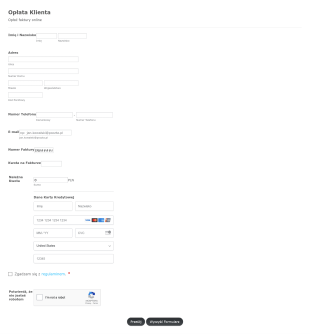Opłata Klienta Form Template