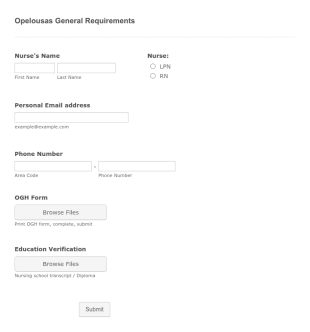 Opelousas General Requirements Form Template