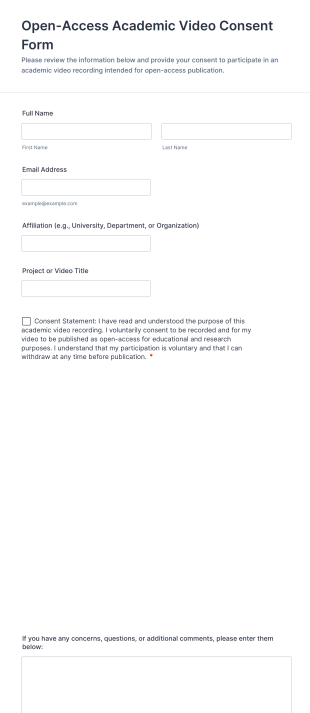 Open Access Academic Video Consent Form Template