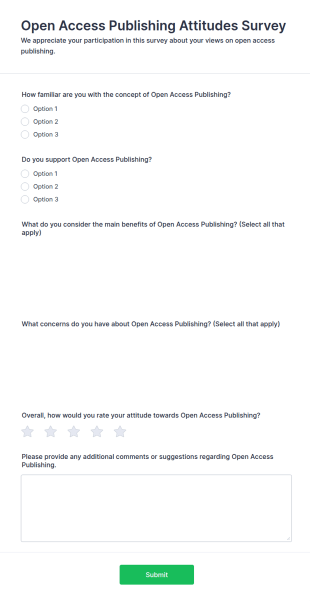 Open Access Publishing Attitudes Survey Form Template