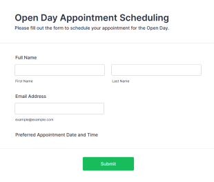 Open Day Appointment Scheduling Form Template