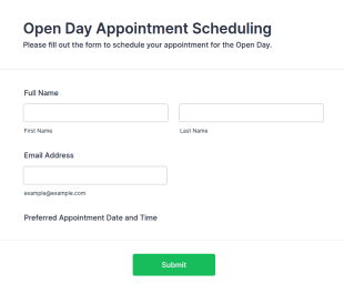 Open Day Appointment Scheduling Form Template