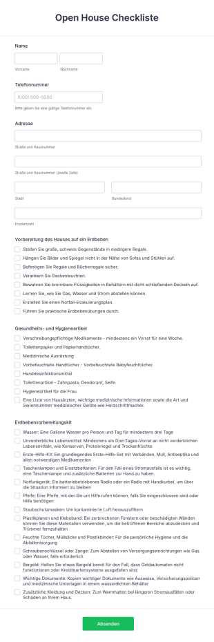 Open House Checkliste